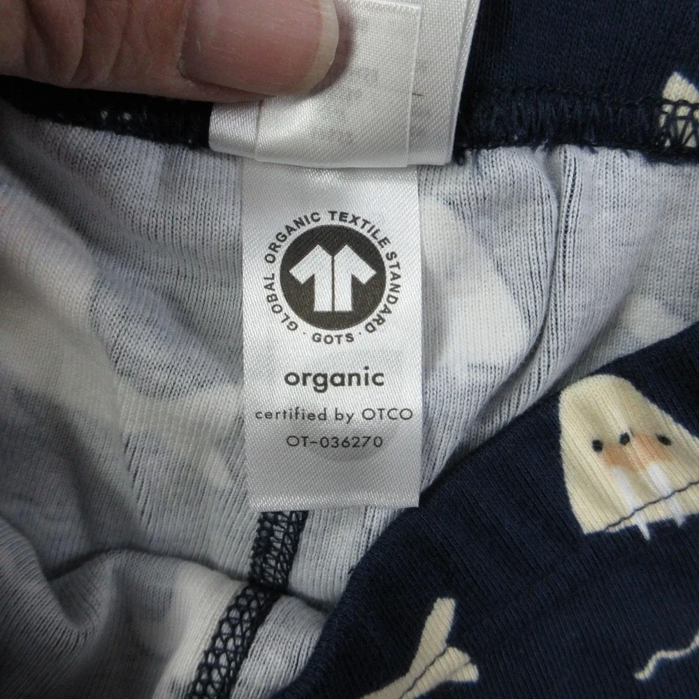 Hanna Andersson Pajama Set Kids 5 Years Blue Seal Animal Print Jersey NWT